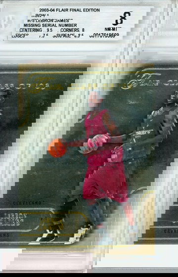 2003 04 FLAIR FINAL EDITION ROW 1 LEBRON JAMES #75 BGS 8 RC ROOKIE