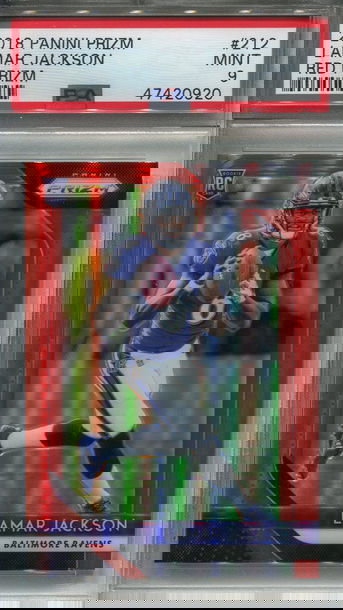 Lamar Red Prizm SSP PSA 9