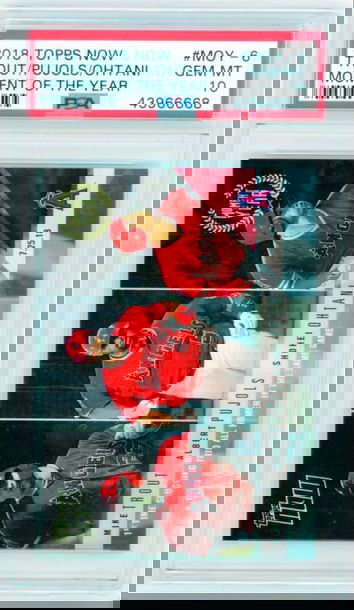 2018 Topps Now MOY-6 Trout/Pujols/Ohtani PSA 10 Moment of the Year