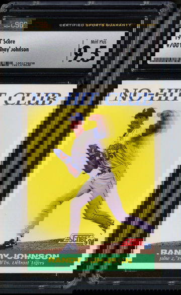 1991 Score Randy Johnson No-Hit Club #700 CSG 9.5 Mint+ Seattle Mariners