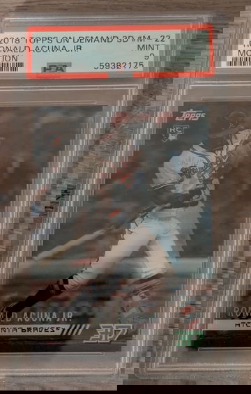 2018 Topps On Demand 3D Ronald Acuna Jr. Motion RC Rookie #M-22 PSA 9 Braves