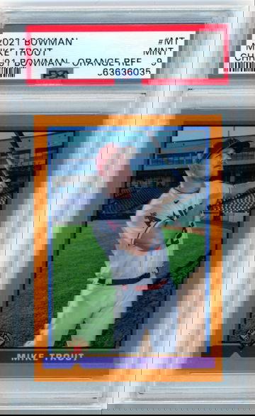 2021 Bowman #MT Mike Trout Chrome '91 Bowman-Orange Refractor PSA 9 MINT!