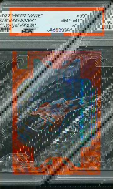 2022 Panini Ruby Wave Prizm WWE Wrestling #39 Bron Breakker RC Rookie PSA 8