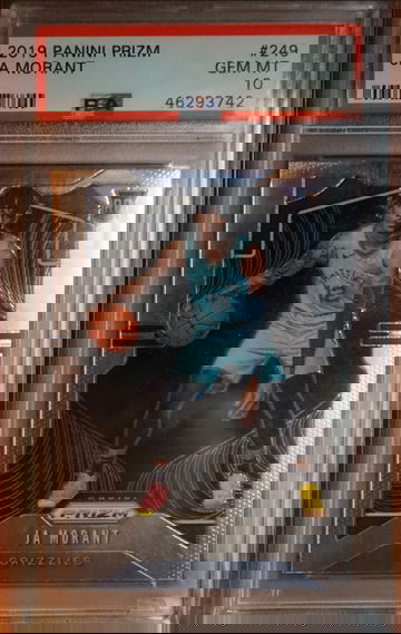 2019 Panini Prizm Ja Morant Base RC PSA 10 (has sleeve around it)
