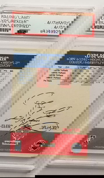 1987-88 Fleer Clyde Drexler auto PSA/DNA autograph signed
