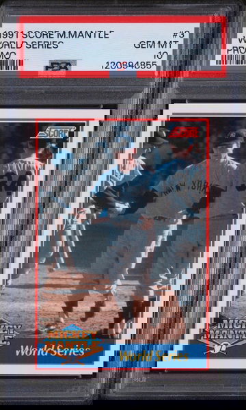 1991 Score Mickey Mantle Promo World Series #3 /5000 PSA 10