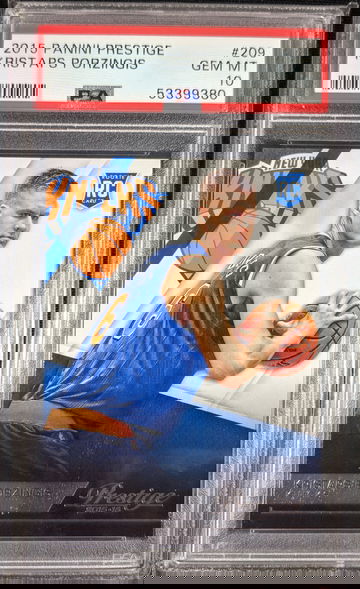 2015 Panini Prestige Kristaps Porzingis #209 PSA 10 Rookie Knicks Mavs