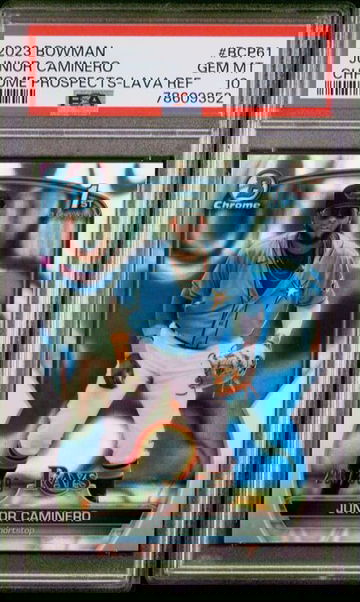 2023 Bowman Chrome Junior Caminero Lava Refractor /399 PSA 10 Rays