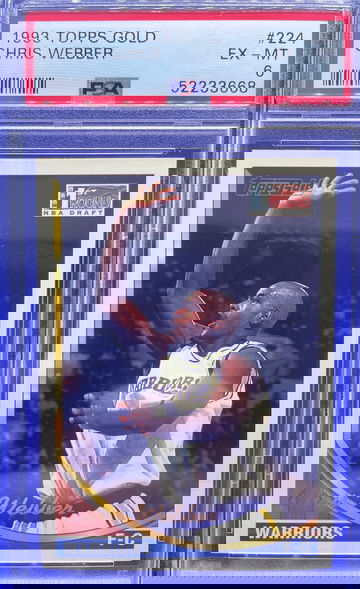 1993 TOPPS GOLD #224 CHRIS WEBBER ROOKIE PSA 6 EX-MT POP 2 WARRIORS HOF