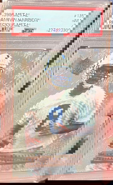 1996 Fleer Metal Marvin Harrison Precious Metal Rookie PSA 7