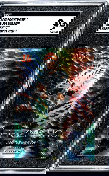 2023 Panini Prizm #9 Joe Burrow Prizmatic Green Wave Prizm SGC 9