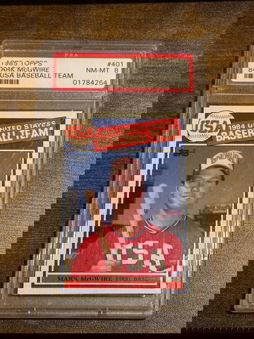 1985 Topps Mark McGwire RC USA Baseball PSA 8