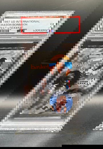 1997 DAVID ROBINSON MASON MILLS UD INTERNATIONAL STICKERS HOF MVP PSA 5 SAN ANTONIO SPURS 