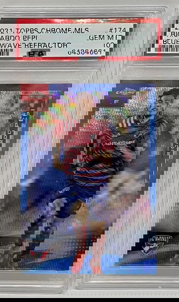 2021 Topps Chrome MLS Ricardo Pepi Blue Wave Refractor /199 PSA 10