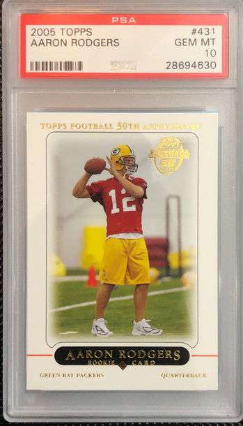 2005 Topps Aaron Rodgers Rookie RC PSA 10