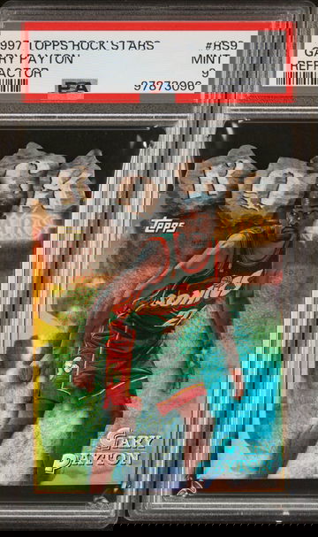 Gary Payton 1997 Topps Rock Stars Refractor PSA 9