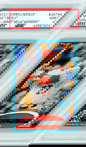 2012 Topps Update US144 Mike Trout Wal-Mart Blue Border PSA 9 Mint