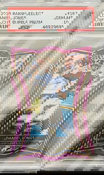 2019 Panini Select Daniel Jones Die - Cut Purple Prizm /75 PSA 10