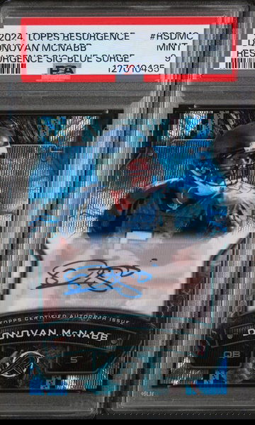 2024 Topps Resurgence Resurgence Signatures Blue Surge Donovan Mcnabb #RSDMC /99 PSA 9
