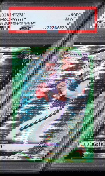 2024 Panini Prizm Neon Green Pulsar Prizm JJ Mccarthy #400 PSA 9