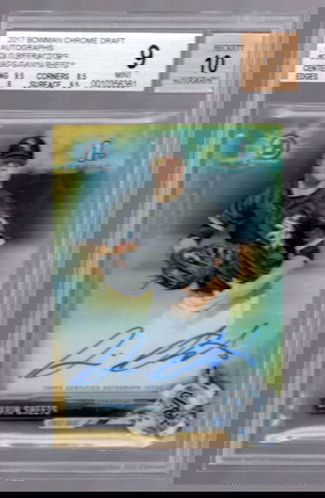 Gavin Sheets 2017 Bowman Gold Refractor Auto