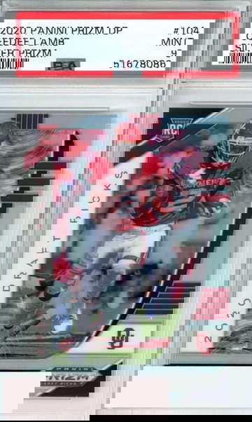 2020 PANINI PRIZM DP CEEDEE LAMB #104 SILVER PRIZM COWBOYS ROOKIE RC PSA 9 MINT