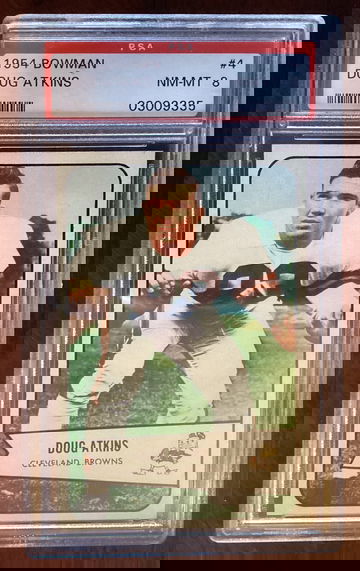 1954 Bowman Doug Atkins RC #4 PSA-8