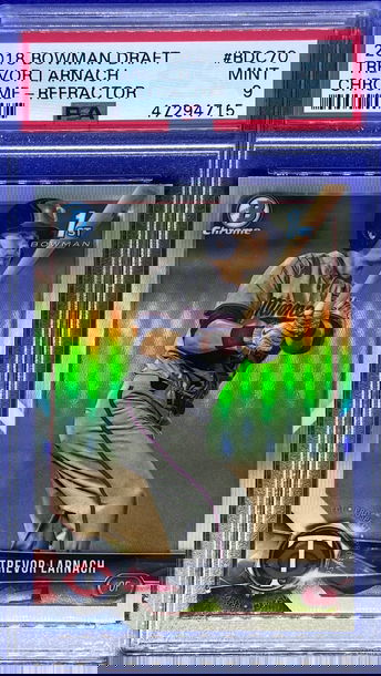 2018 Bowman Draft Trevor Larnach Chrome Refractor PSA 9 Mint