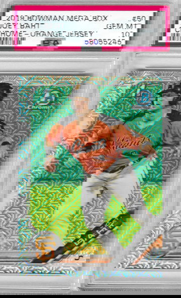 2019 Bowman Mega Box Joey Bart Chrome - Orange Jersey Refractor PSA 10
