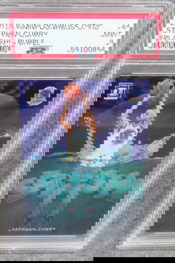 2019- 20 Panini Donruss Optic Splash! Purple Stephen Curry Insert PSA 9 