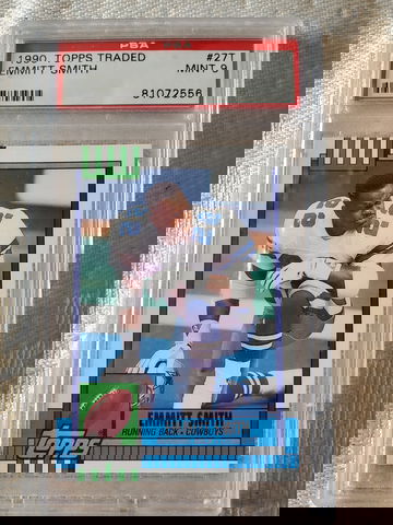 Emmitt Smith 1990 Topps Traded Psa 9