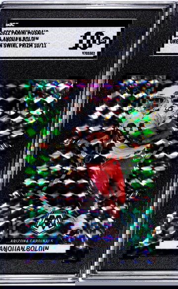 2022 Panini Mosaic #6 Anquan Boldin Green Swirl Prizm /11 SGC 10