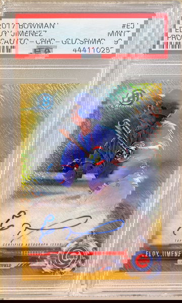 2017 Bowman Chrome Eloy Jimenez Gold Shimmer Auto /50 PSA 9