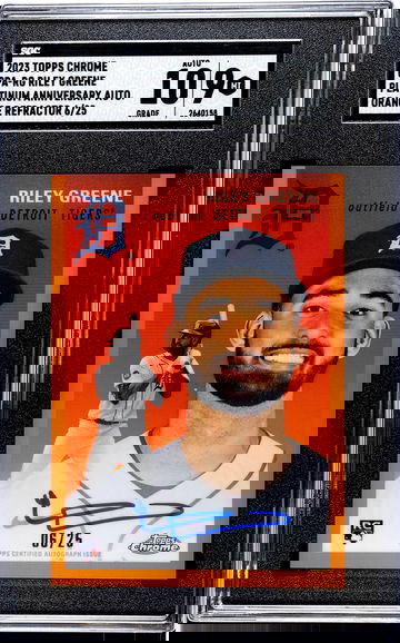 2023 Topps Chrome Platinum Anniversary Riley Green Orange Auto /25