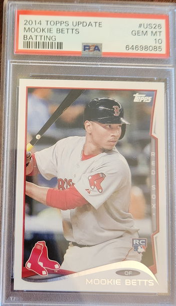 2014 Topps Update Mookie Betts Batting #US26 RC Rookie PSA 10 GEM MINT