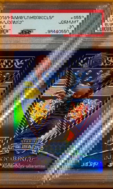 Luka Doncic 2018 Panini Chronicles Purple Prizm /49 #553 Rookie Card PSA 10