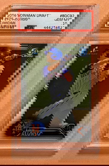 2016 Bowman Draft Pete Alonso #BDC92 Chrome Rookie Card PSA 10 GEM MINT
