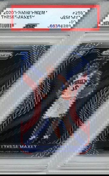 2020 PANINI PRIZM #256 TYRESE MAXEY ROOKIE RC CARD PHILADELPHIA 76ERS PSA 10