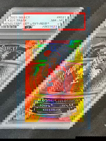 2021 Panini Select - Kyle Trask - Rookie Selections Tie Dye Prizm SSP /25 PSA 8