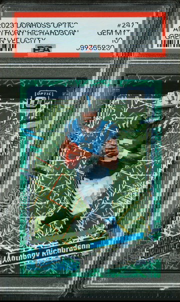 2023 Donruss Optic Rated Rookie Green Velocity Anthony Richardson #247 PSA 10