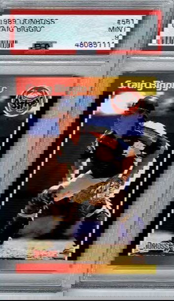 1989 Donruss PSA 9 Craig Biggio Rookie Card