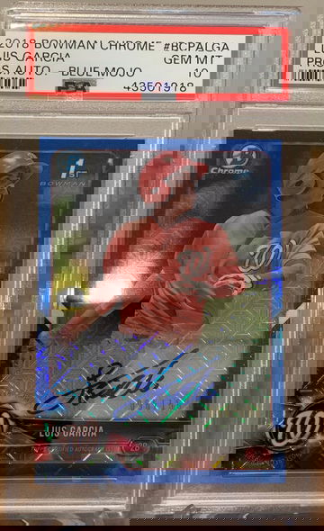 LUIS GARCIA (Nationals) 2018 Bowman Chrome Blue Mojo Refractor Auto /150