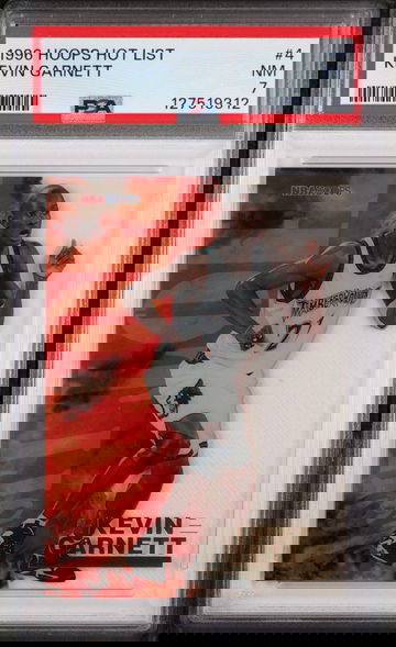 1996 Hoops Hot List Kevin Garnett #4 /4 PSA 7