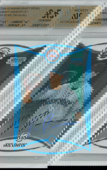 2008 Bowman Draft Ike Davis #BDPP116 True Gem BGS 9.5 Auto 10
