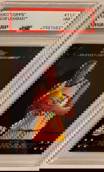 2007 Topps #112 Kevin Durant RC Rookie Card Black Border PSA 7 NM