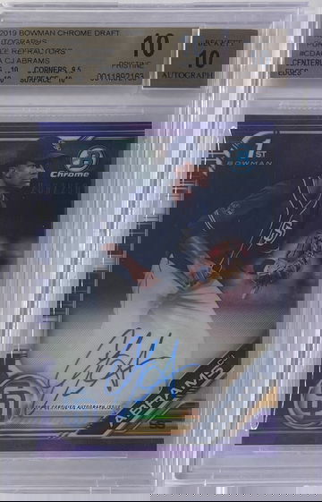 2019 Bowman Draft Chrome CJ Abrams Purple Refractor Auto /250 PRISTINE 10 POP 1 Card #CDACA Padres