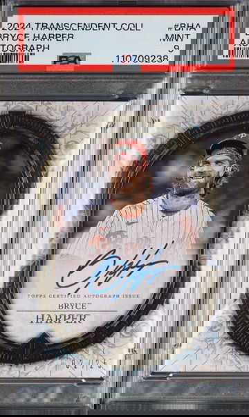 2024 TOPPS TRANSCENDENT COLLECTION AUTO BRYCE HARPER /25 PSA 9