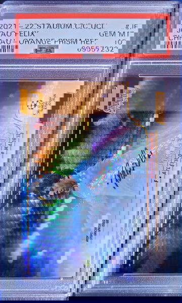 2022 Stadium Club Chrome UCL #JF Joao Felix Chrome Autograph Orange Prism Refractor #15/25 PSA 10