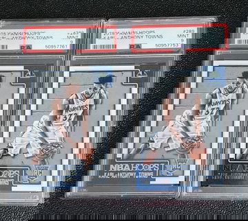 2x Lot Karl Anthony Towns Hoops 2015 RC psa 9 x2 
