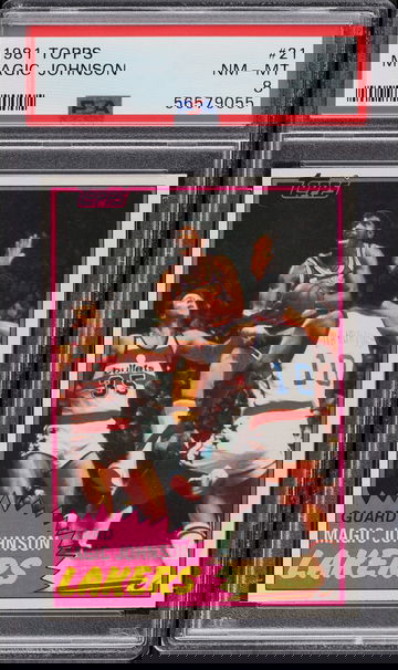 Magic Johnson Solo Rookie Card RC 1981 Topps Basketball #21 PSA 7 NM Near Mint